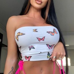 FASHIONNOVA you give me butterflies tube top